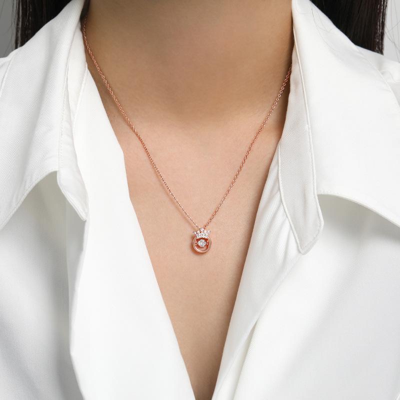 Collier élégant en forme de cœur battant creux, cadeau de Saint-Valentin, version japonaise et coréenne