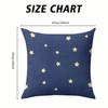 Starry Indigo square Jacquard Pillow Cover for Sofa Office Waist Cushion Cover Home Decorative Pillowcase