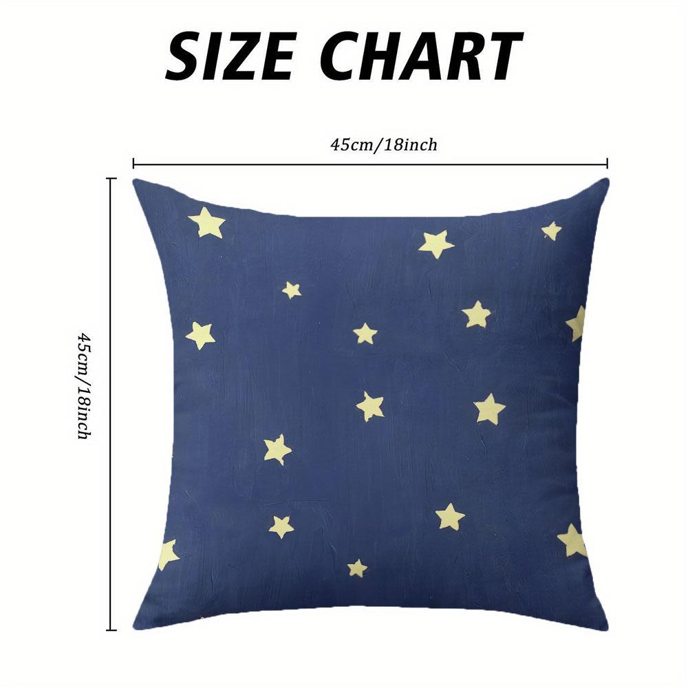 Starry Indigo square Jacquard Pillow Cover for Sofa Office Waist Cushion Cover Home Decorative Pillowcase