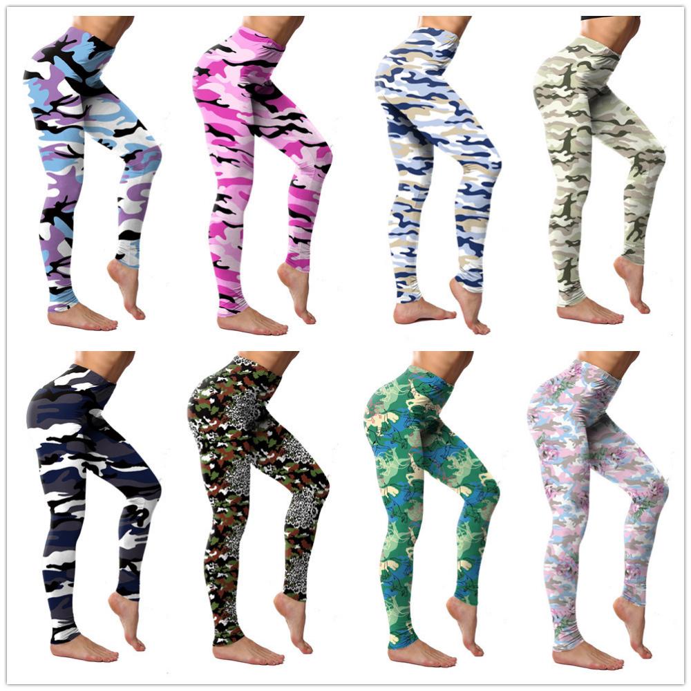 Fashion Camouflage Leopard Printed Leggings High Waist Elasticity Pants Soft Trousers For Women Workout Tights Fitness Yoga Pants