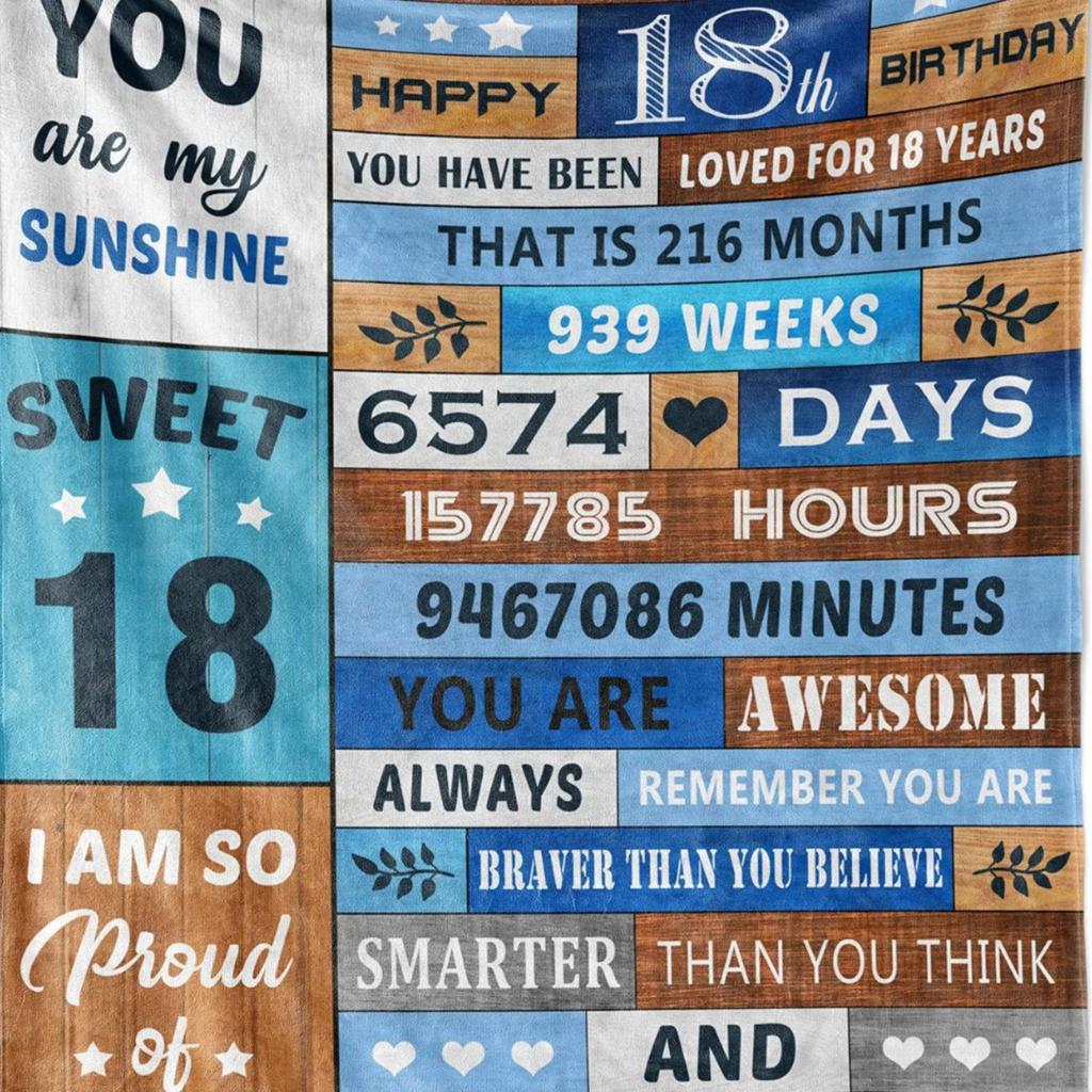 18Th Birthday Creative Blanket For Boys And Girls Adult Gift Flannel Blanket