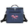 Insulated Bags Cooler Organizer Handbag Portable Shoulder Lunch Bag Waterproof Thermal Box for Men and Women Flamingo Printing