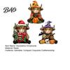Housewarming Gift Ideas 3Pcs Highland Cow Figurine, Resin Yak Statues for Thanksgiving Christmas, Figurine Farmhouse Tabletop Ornaments Shelf