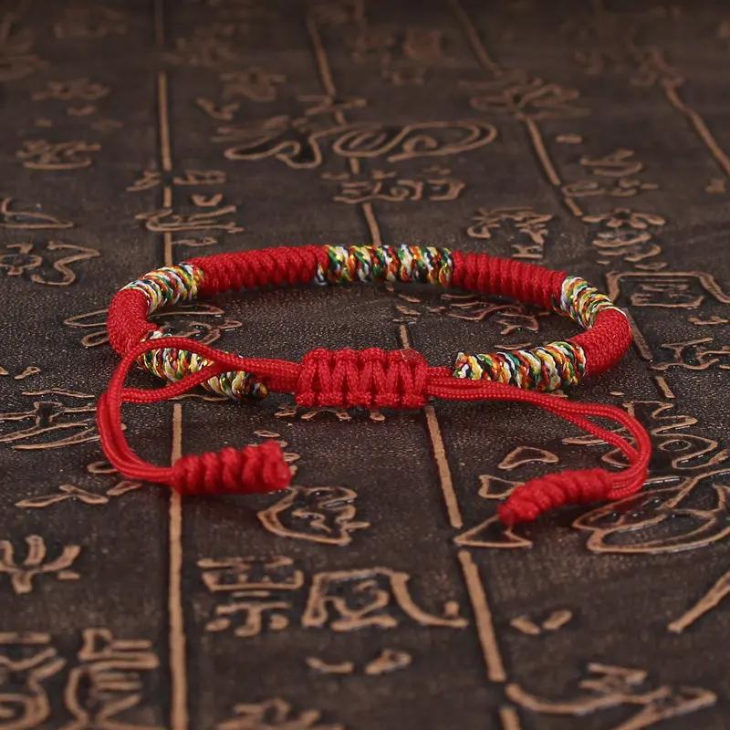 1PC Tibetan Buddhism Lucky Bracelet Unisex Braided Adjustable King Kong Knot Red String Bracelets For Men Women Couple Pulsera