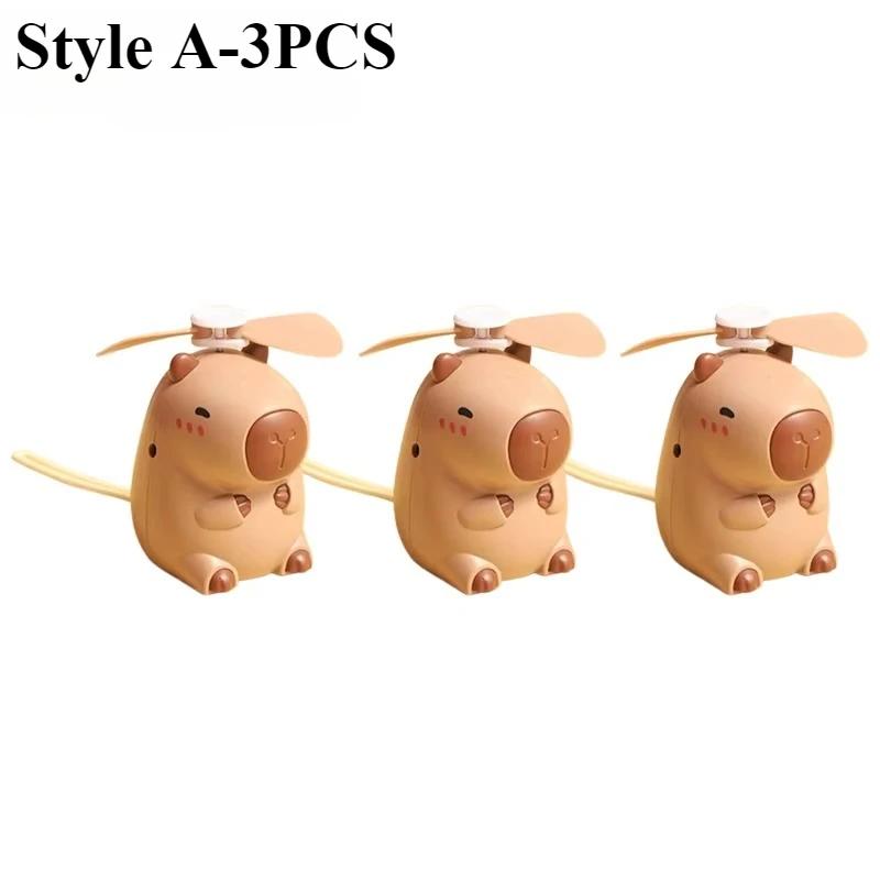1-10PCS Capybara Neck Fan Portable USB Rechargeable Cartoon Mini Fan Handheld Cooling for Outdoor Travel Summer Gift