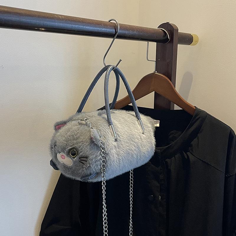 Мультяшная Милая Плюшевая Кошка Большая Вместимость Ручная Сумка Через Плечо Портативная Сумка для Поездок 1930₽