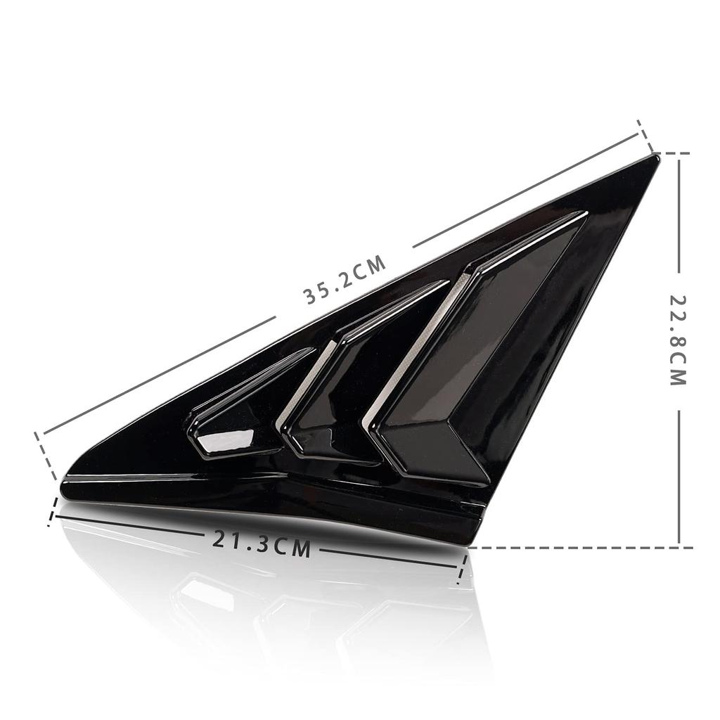 Archaic Civic Hatchback FK7 FK8 Type R Rear Side Window Louvers Custom Parts Decoration Glossy Black Accessories Made of ABS Left and Right 2 Piece
