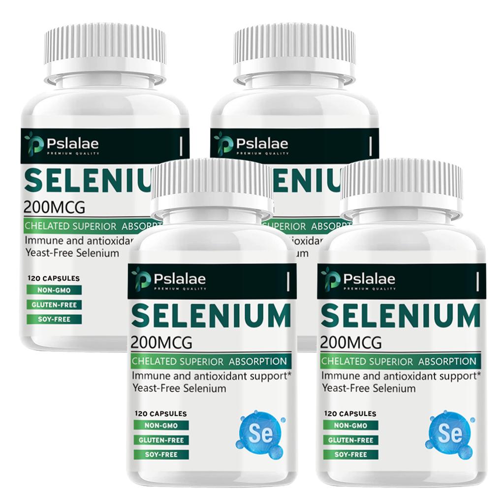 Pslalae Selenium Extract Capsules, 200 micrograms per serving, all-natural, 120 capsules, suitable for adults, high absorption rate.
