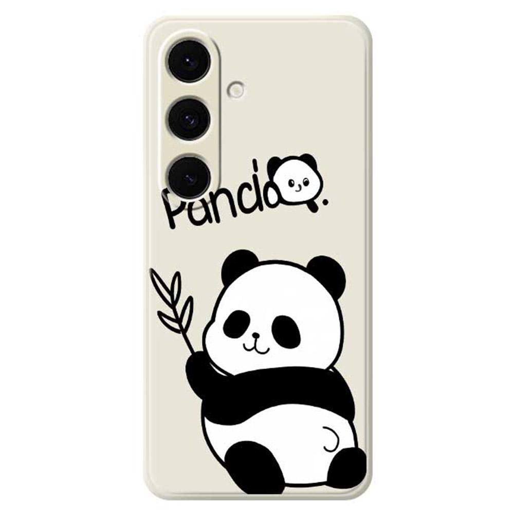 For Samsung Galaxy S25+ Case Panda Pattern Printing Straight Edge TPU Phone Back Cover