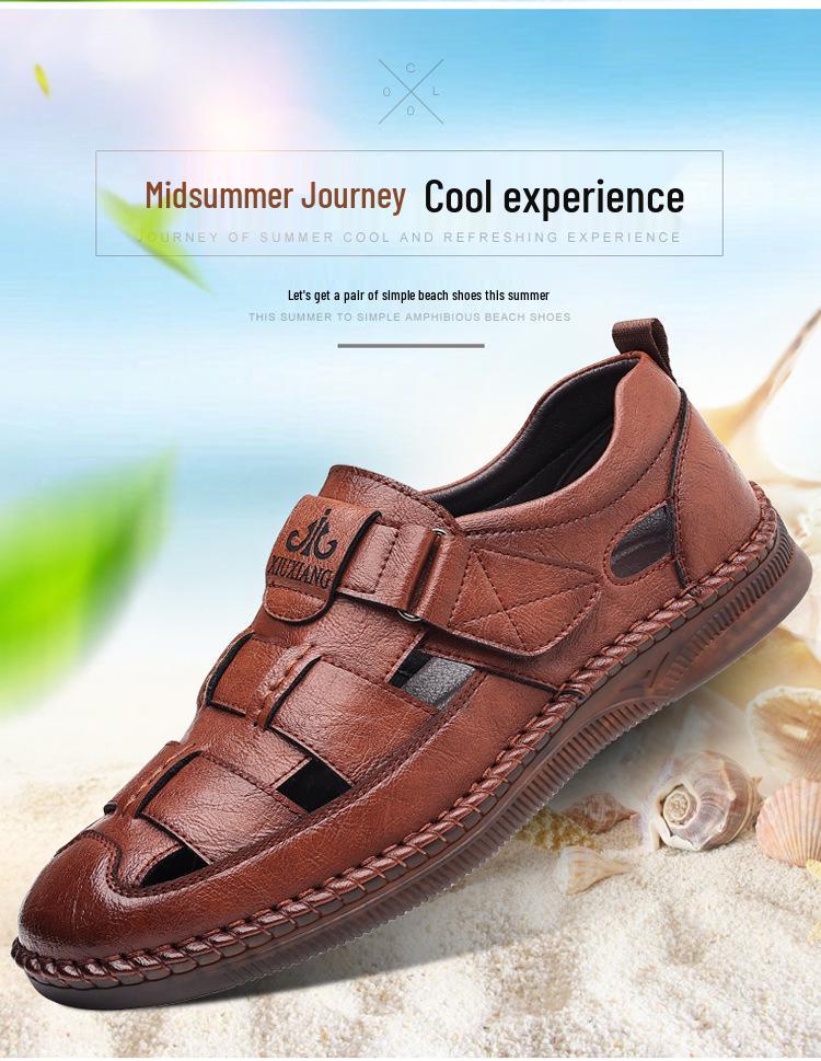 Męskie sandały z odkrytymi palcami, rozmiar duży 47-48, z grubą podeszwą z gumy ścięgnowej na lato.