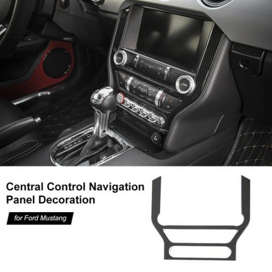 Inner Central Control Panel Decor Cover Trim Carbon Fiber For Ford Mustang 2015+