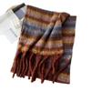 Light luxury fashion scarf colored mohair plaid scarf women's warm shawl one piece