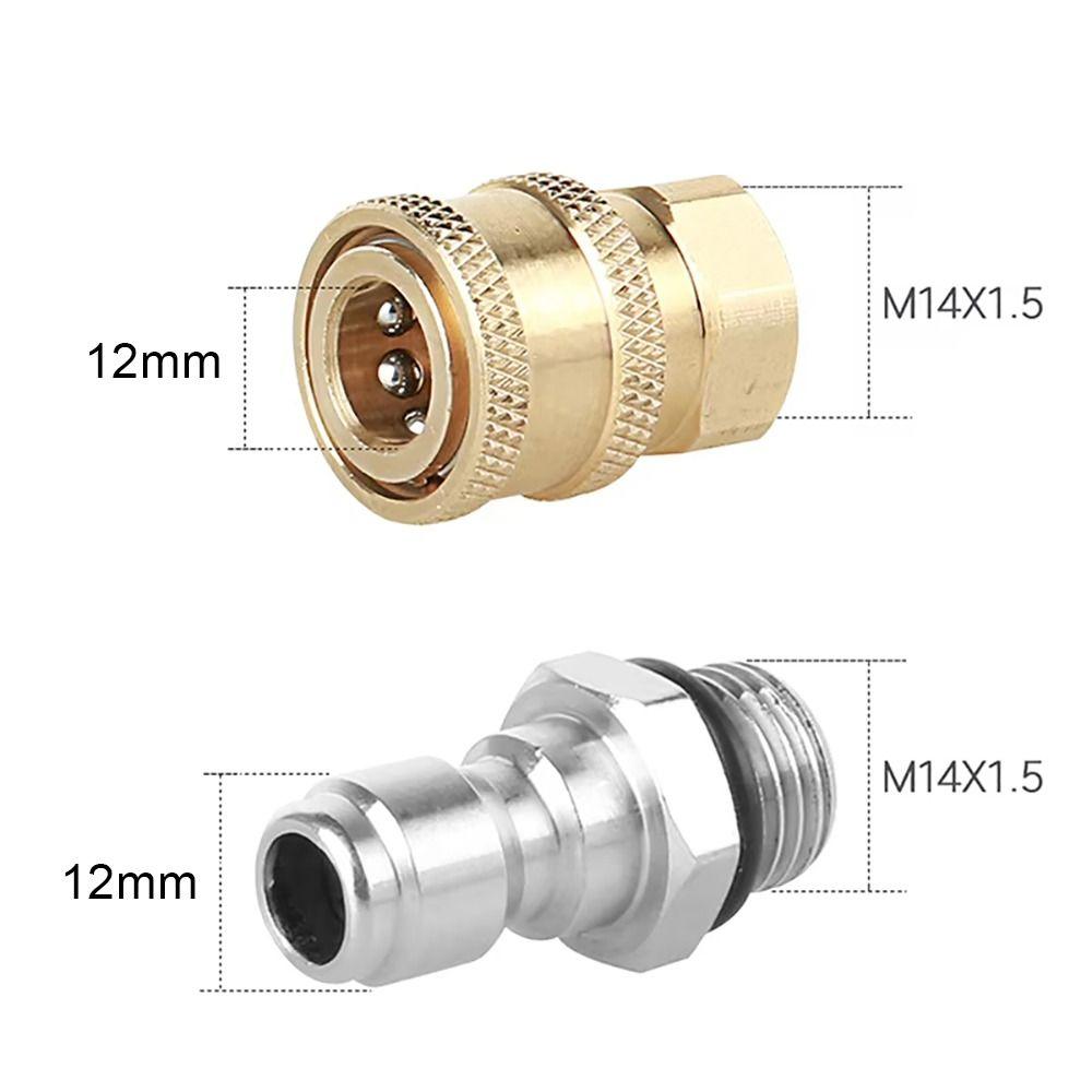 1Set New 1/4 M14 Pipe Joint Brass Sprinkler Foam Pot Insert Hose Coupler M14x1.5mm Quick Connector For High Pressure Washer