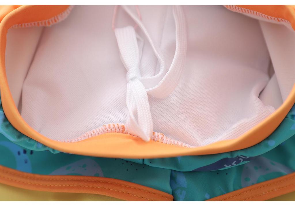 Boys' Quick-Dry Cartoon One-Piece Swimsuit with Long Sleeves and Sun Protection