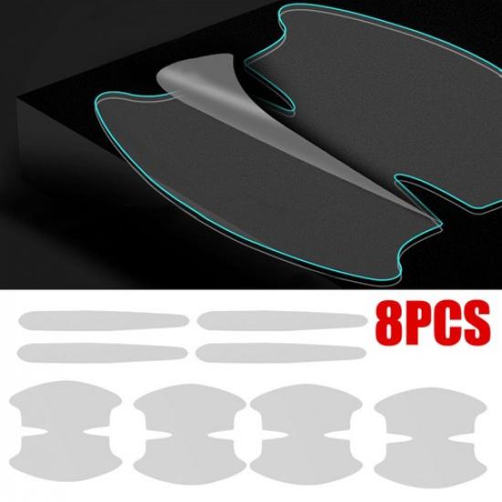 8pcs Clear Car  Door Handle Protection Decal Door Bowl Anti-scratch Sticker