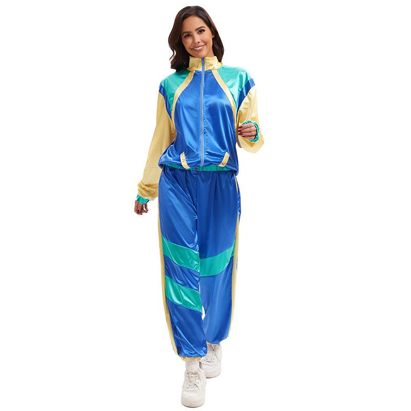 Unisex Retro 70er Jahre Hippie Disco Tanz Kostüm Set