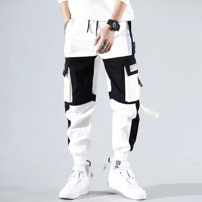 Spring Harem Casual Pants Men Streetwear Ribbons Cotton Slim Fit Fashion Joggers For Boys