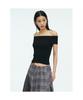 Anggae Off Shoulder Rib Top Black