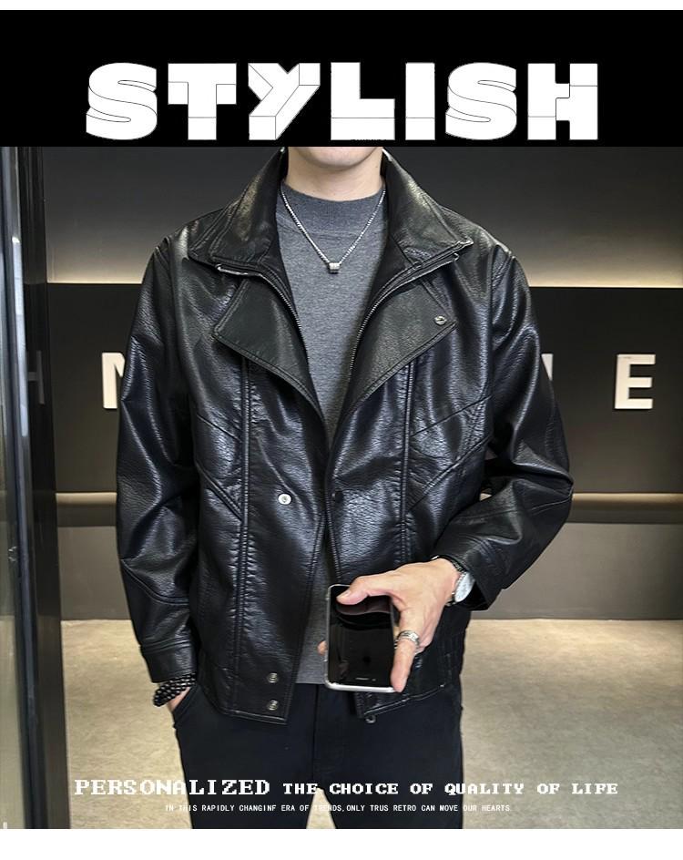 Men's Two-Piece Style Thickened PU Leather Jacket - Warm & Cool Winter Motorcycle Outerwear 2025