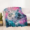 Tiger And Roses Blanket Suitable for Offices, Travel, Living Rooms Also a Good Gift for Friends and Family Suitable for All Seasons.