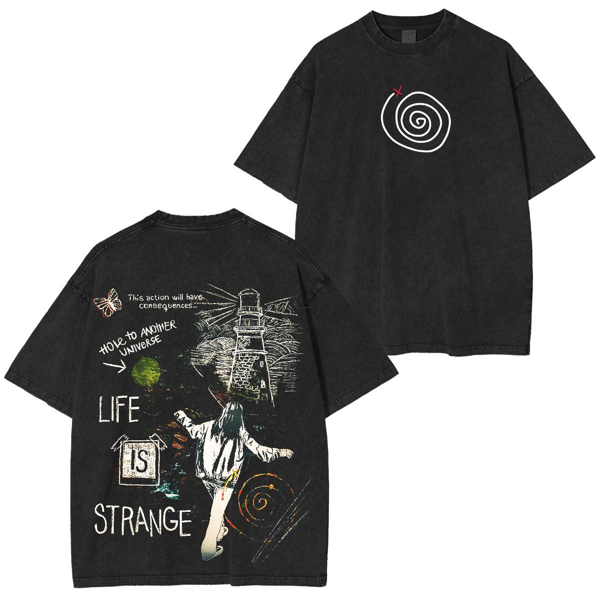 

Life is Strange Anime Lover Washed Tshirt Year round clothing personality Clothes Plus Size Unisex NewModel Couples soft tees 2XL