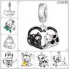 925 Silver Dog Cat Cute Pet Animals Pendant Birthday Party Gift for Women Bangle Bracelet Necklace DIY Jewelry