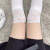 JK Stockings Women Spring and Autumn White Calf Socks Ins Tide Internet Celebrity Japanese Lolita Cute Lace Knee Socks