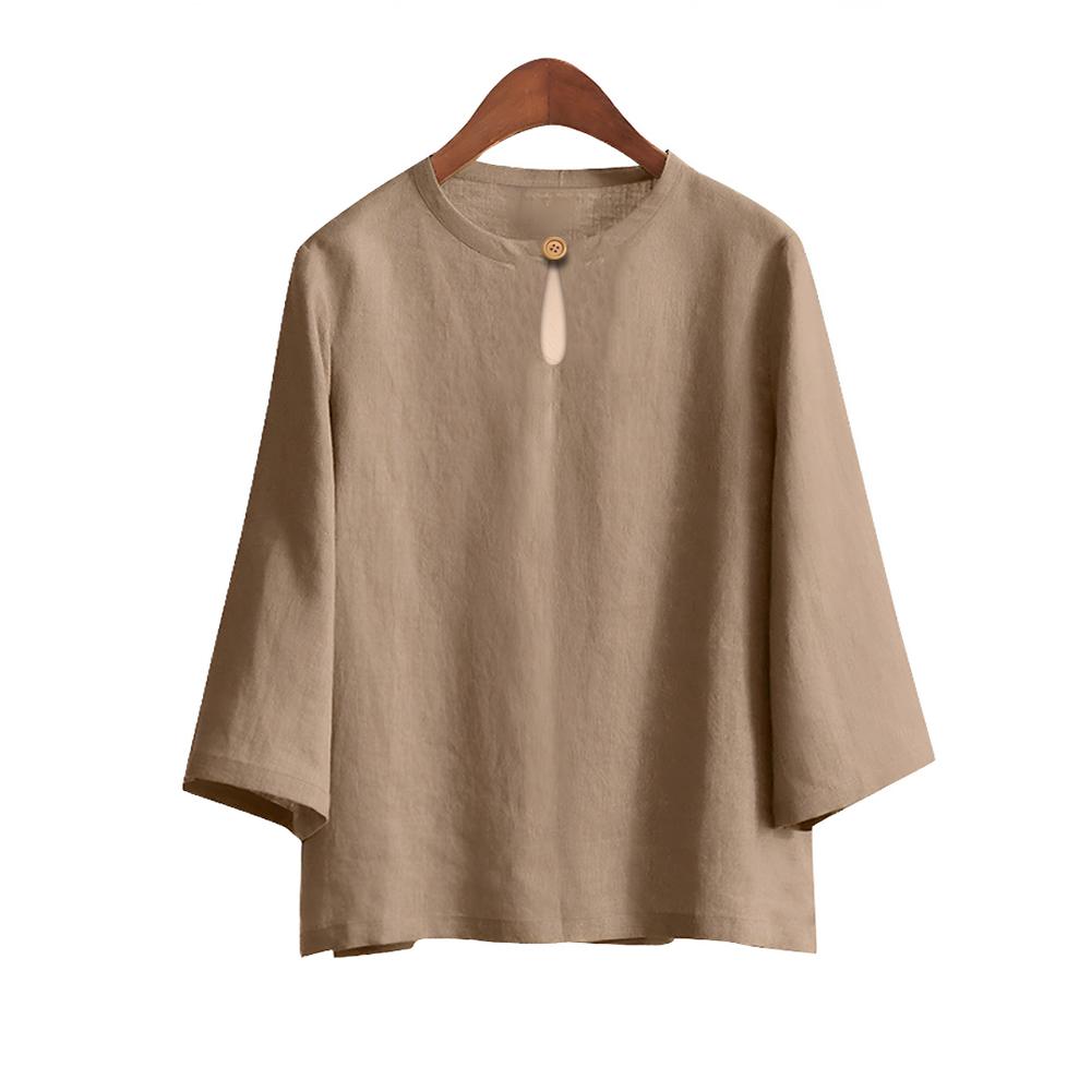 

Вінтажна повсякденна блуза, Для жінок, Квітковий принт, Круглий виріз, Рукав три чверті, Елегантний вільний крій 5XL чорний