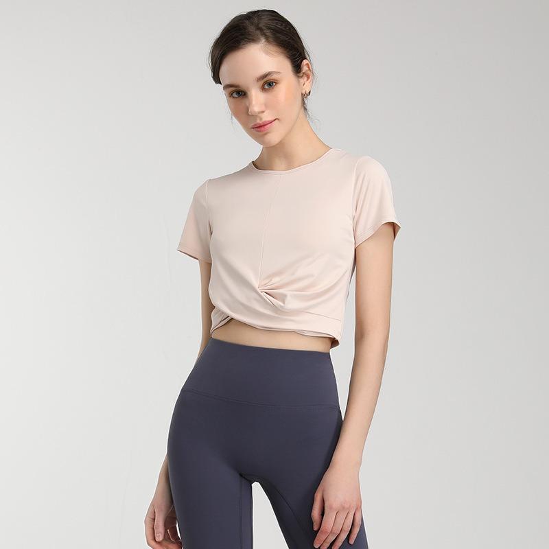 Sports Yoga Cover-up Summer Yoga Clothing Top Running Quick-drying Short-sleeved Fashion Fitness Clothing for Women S