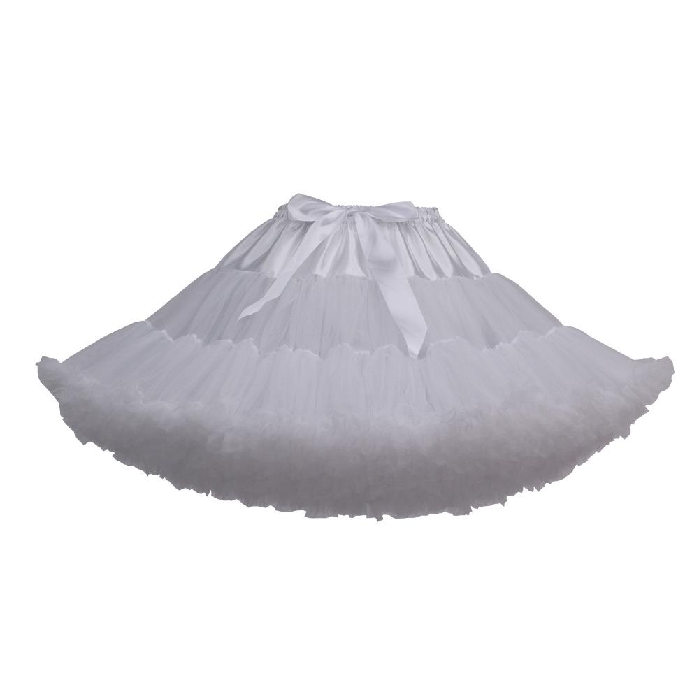 Weißer Erwachsenen Mesh Puffrock - Super Puffiger Halbkörper-Kostüm-Petticoat