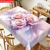 2D Flat Printing, 1pc Lace Mother'S Day Tablecloth, Durable Polyester, Purple Rose Petal Printed Table Runner, Wedding Anniversary, Holiday Party And 