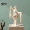 Fine Water Sleeve Dancer 3D Printed Ancient Chinese Ornament, Elegant Flowing Figurine, Artistic Tea Room Accents Traditional Oriental Aesthetic