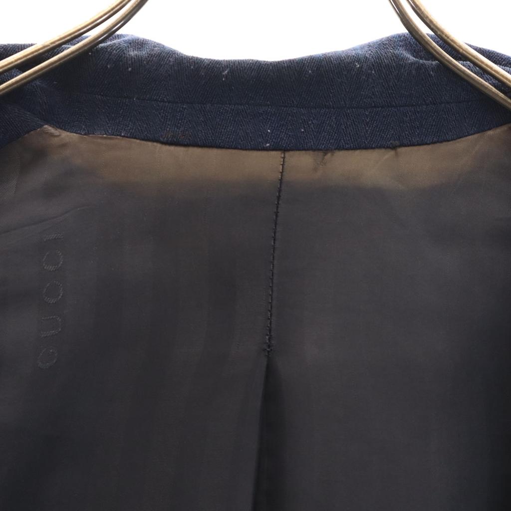 GUCCI 90s Made in Italy Old Herringbone pants suit Setup 40/42 Navy Women Used