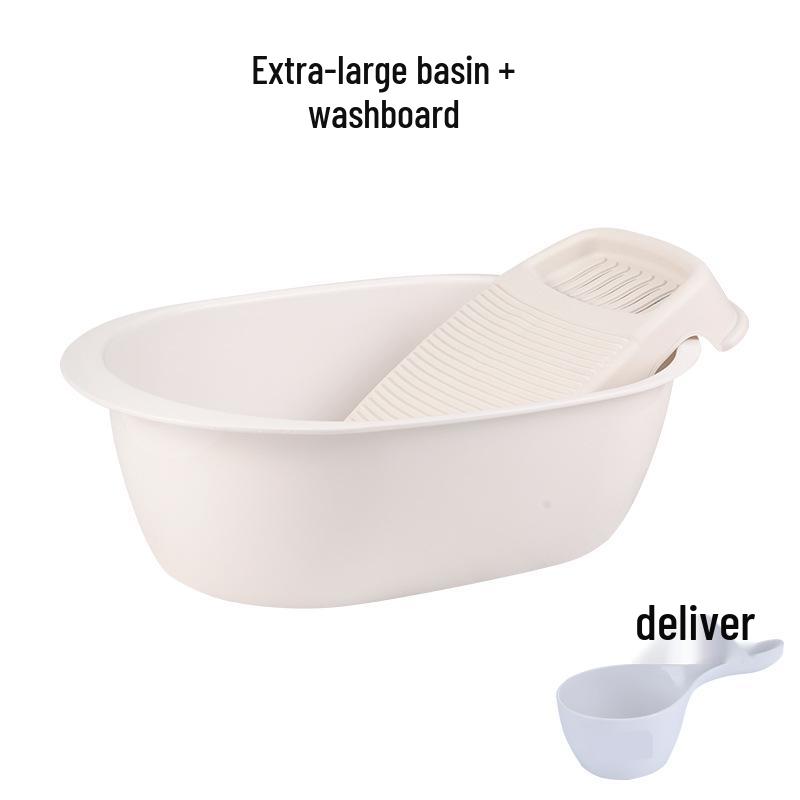 Large Oval Thickened Plastic Washbasin - Baby & Children's Bath or Laundry