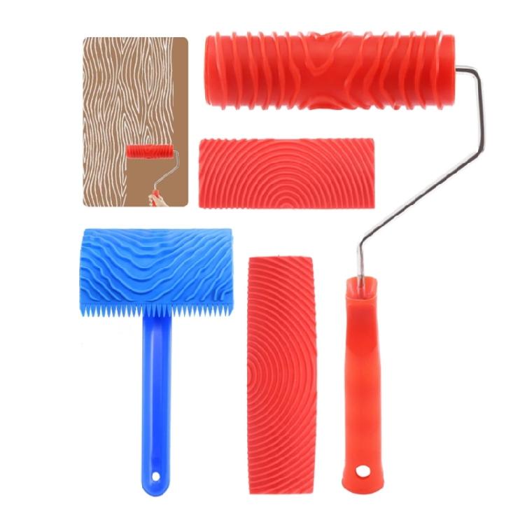 Functional Rubber Decorative Roller Creates Lifelike Timber Effects On Wall Cabinets And Craft Surfaces Paint Roller