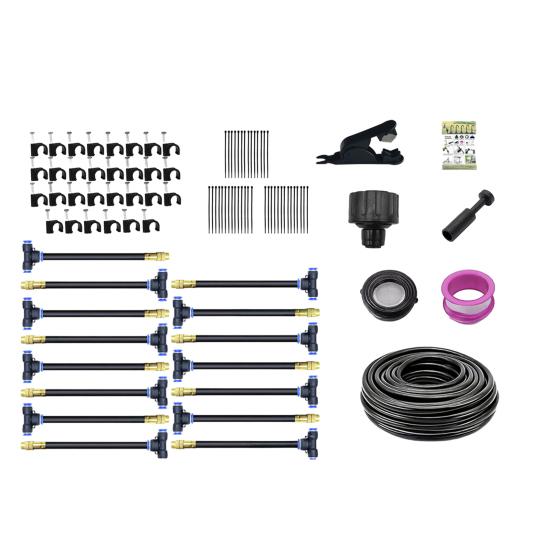 Automatic Irrigation System Garden Irrigation Hose with 360-Degree Bendable Adjustable Nozzles Watering System Kit for Lawn Greenhouse Farm Courtyard