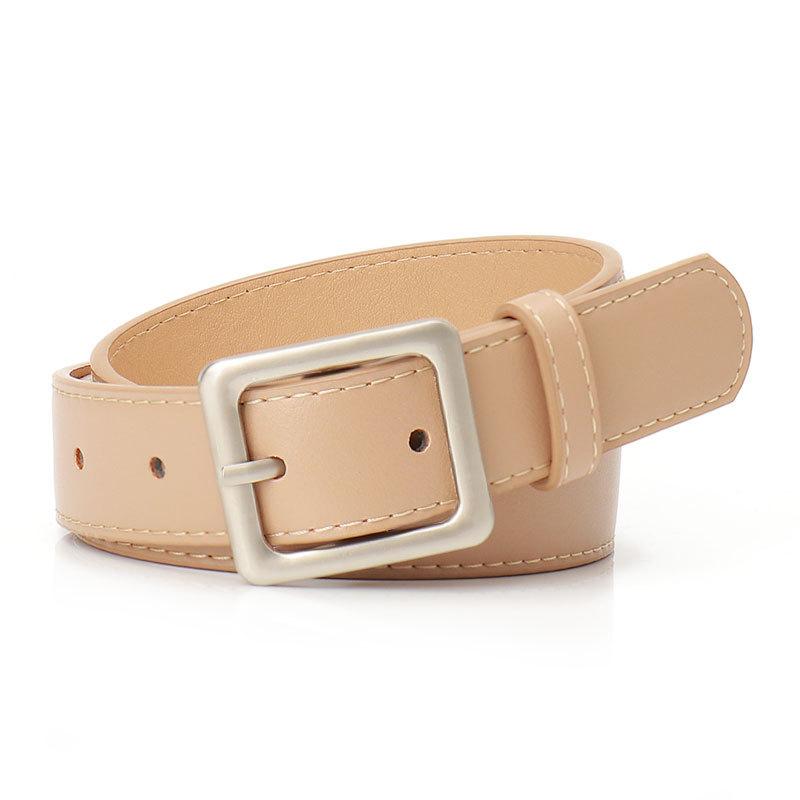 New Simple Retro Square Buckle Women's Belt Korean Style Chic High-end Casual Style Decorative Jeans Belt for Women