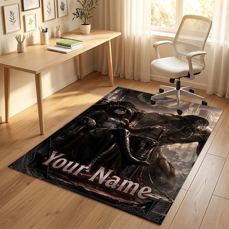Personalized Crystal Velvet Carpet,Attack On Titan Custom Printed Name, Plush Area Rug For Home Indoor Decor