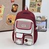 Schoolbag Japanese-style INS custard plaid campus backpack for primary and secondary school girls, commonly used for daily classes and summer 