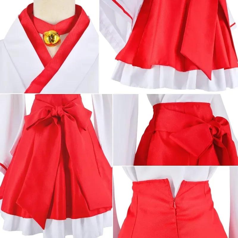 2025 Halloween Cosplay Kostüm in Fuchsform, Rot-Weißer Kimono, Kleidung im japanischen Stil, Outfit für Mädchen,