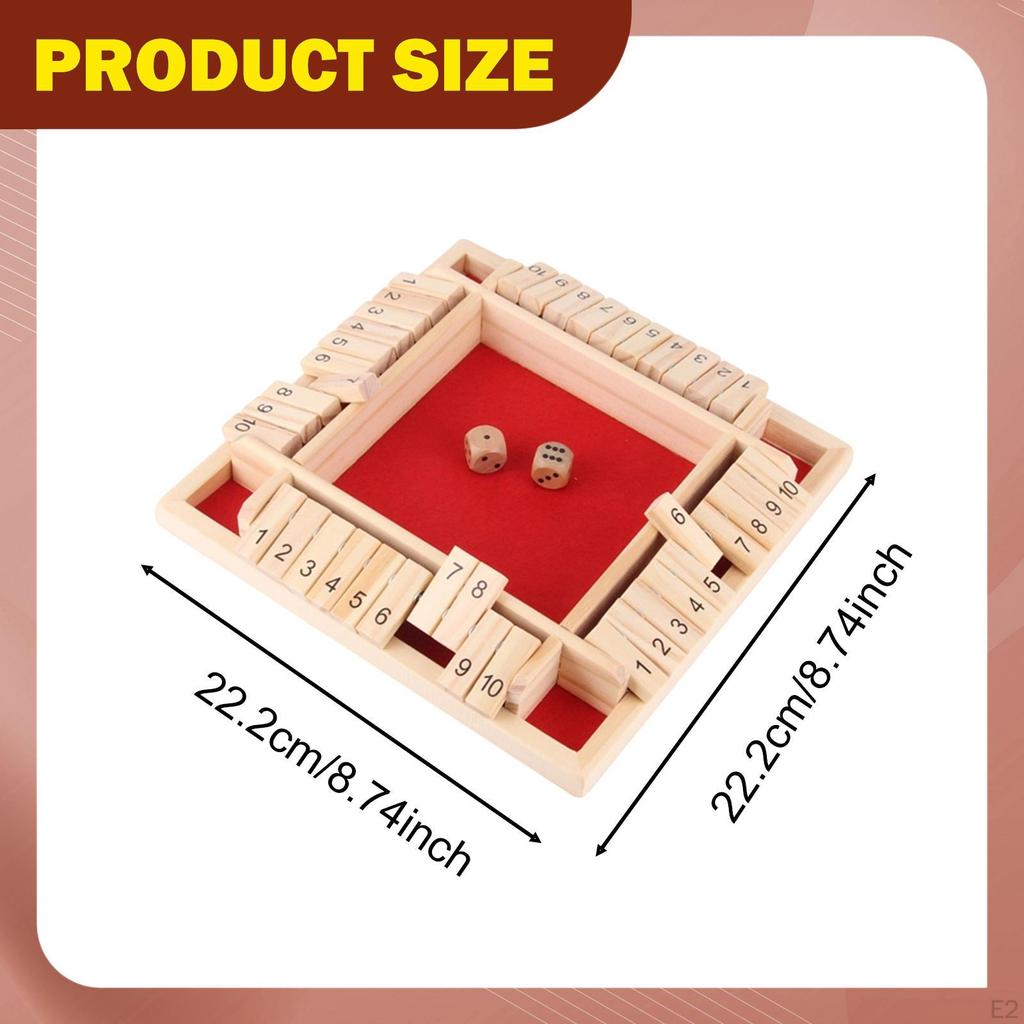 Shut The Game Table Math Props Number Learning Portable Toy, Wooden Board for