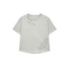 [Matinkim] GRAFFITI ROUND HEM CROP TOP IN CREAM