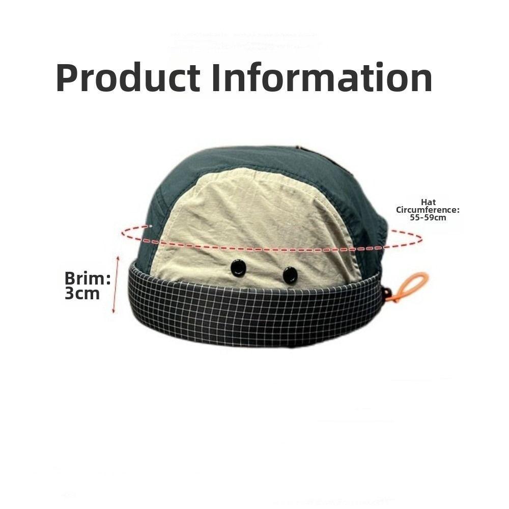 Berretto Unisex a 5 Pannelli Asciugatura Rapida Regolabile Anti-UV Cappello Berretti Cappello Monocolore Senza Visiera Uomo