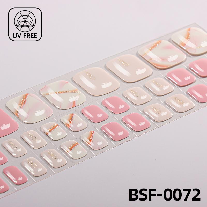 Popular Style New 3D Waterproof Nail Sticker Plastic UV Free Nail Wraps Toe Wraps