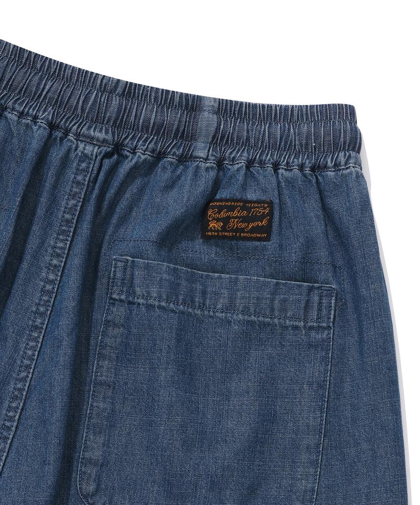 COLUMBIA UNIVERSITY Sl-Label Loose-Fit Denim Pintuck Pants Midnight Denim