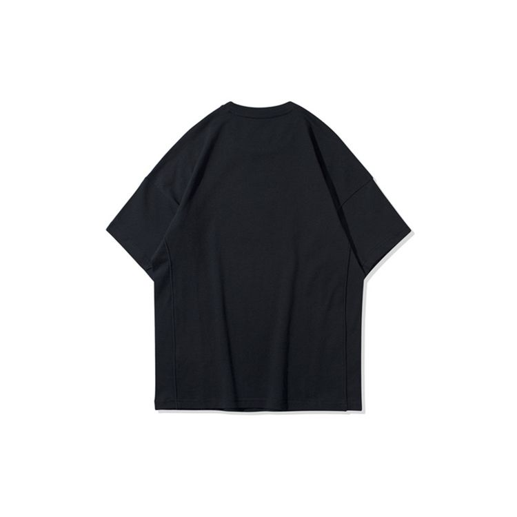 Li Ning Badfive Basketball Series Letter Logo Print Round Neck Short Sleeve T-Shirt Women Tops Black AHSQ116-3