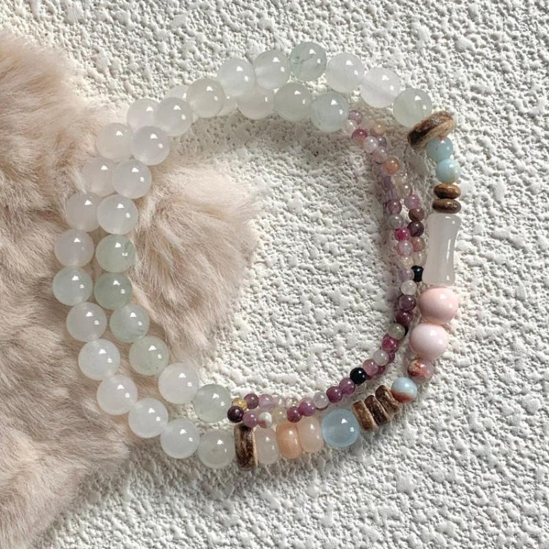 Quartz Agate Bead Natural Stone Beaded Bracelet Lava Rock Tiger Eye Black Onyx Crystal Women Men Yoga Healing Chakra Jewelry