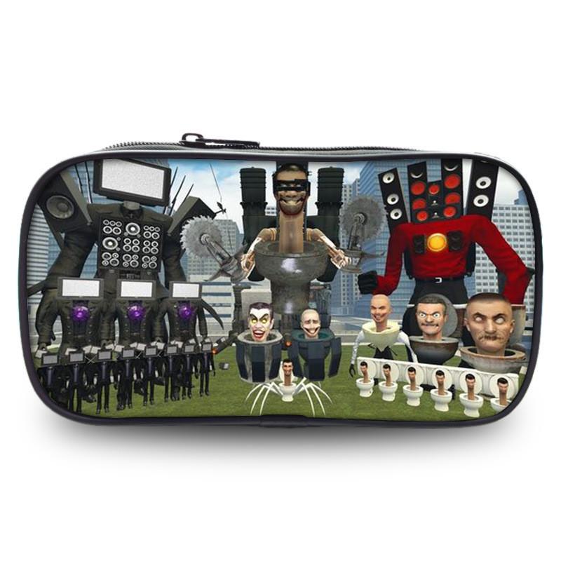 Skibidi Toilet Unique Pen Case Fashionable Polyester Unisex For Use School