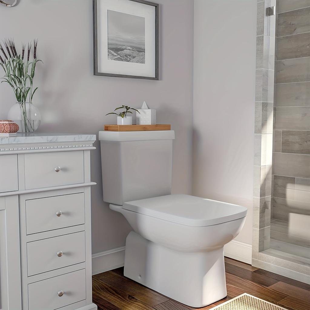 JJTZ Natural Bamboo Rectangular Tray Versatile Toilet Sink Tank Tray for Bathroom Counter Top