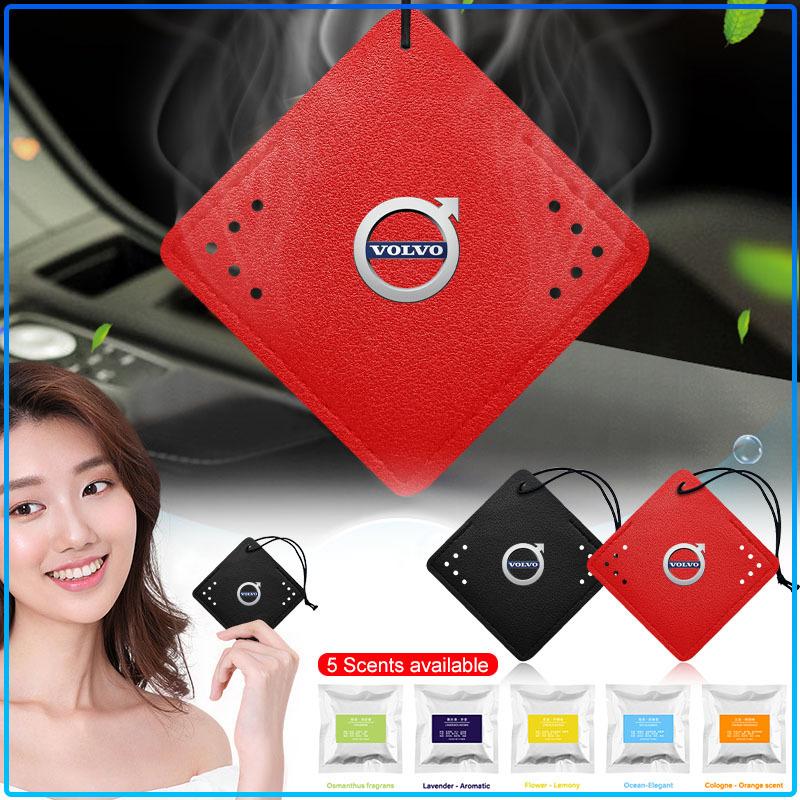 Car Aromatherapy Diffuser Necklace Fresh Air Suede Pendant 6 Scents For Volvo XC90 XC60 XC70 XC40 V90 V60 V40 C70 C30 S80